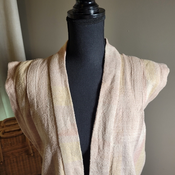 VINTAGE 70'S CECILY HEAVY COTTON LONG VEST - Picture 10 of 10